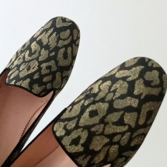 J. Crew Cheetah Jaquard Smoking Loafers - Picture 2 of 7